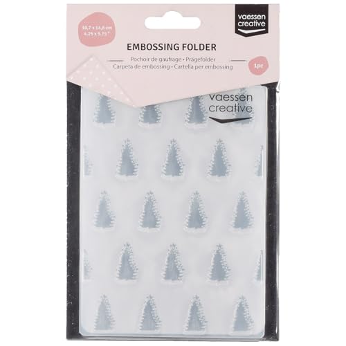 Vaessen Creative Prägeschablone Evergreens 14,6 x 10,7 cm – Embossing Folder für Karten Basteln, Scrapbooking, Journaling – Wiederverwendbar, Präzise Ergebnisse, Für Stanzmaschinen von Vaessen Creative