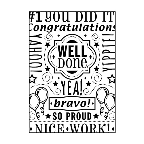 Vaessen Creative Prägeschablone Glückwünsche (Englisch) 14,6 x 10,7 cm – Embossing Folder für Karten Basteln, Scrapbooking, Journaling – Wiederverwendbar, Präzise Ergebnisse, Für Stanzmaschinen von Vaessen Creative