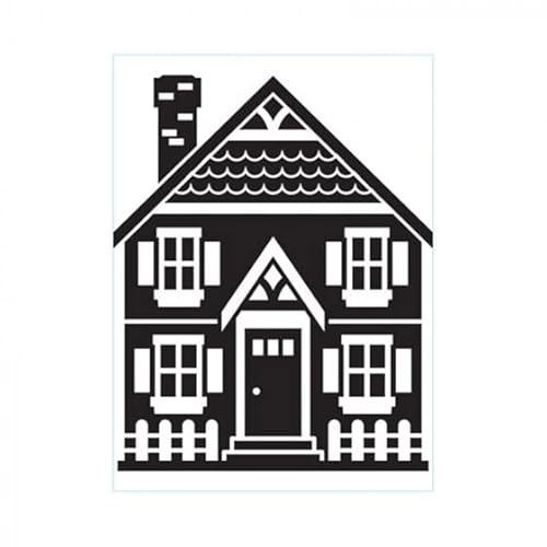 Vaessen Creative Prägeschablone Haus & Zaun 14,6 x 10,7 cm – Embossing Folder für Karten Basteln, Scrapbooking, Journaling – Wiederverwendbar, Präzise Ergebnisse, Für Stanzmaschinen von Vaessen Creative