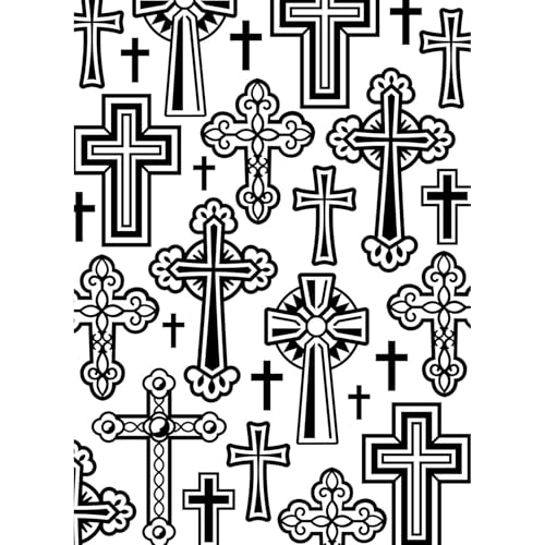 Vaessen Creative Prägeschablone Kreuze 14,6 x 10,7 cm – Embossing Folder für Karten Basteln, Scrapbooking, Journaling – Wiederverwendbar, Präzise Ergebnisse, Für Stanzmaschinen von Vaessen Creative