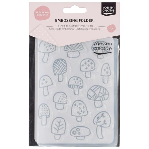 Vaessen Creative Prägeschablone Pilzarten 14,6 x 10,7 cm – Embossing Folder für Karten Basteln, Scrapbooking, Journaling – Wiederverwendbar, Präzise Ergebnisse, Für Stanzmaschinen von Vaessen Creative