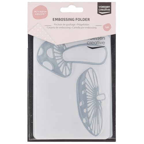 Vaessen Creative Prägeschablone Pilze 14,6 x 10,7 cm – Embossing Folder für Karten Basteln, Scrapbooking, Journaling – Wiederverwendbar, Präzise Ergebnisse, Für Stanzmaschinen von Vaessen Creative