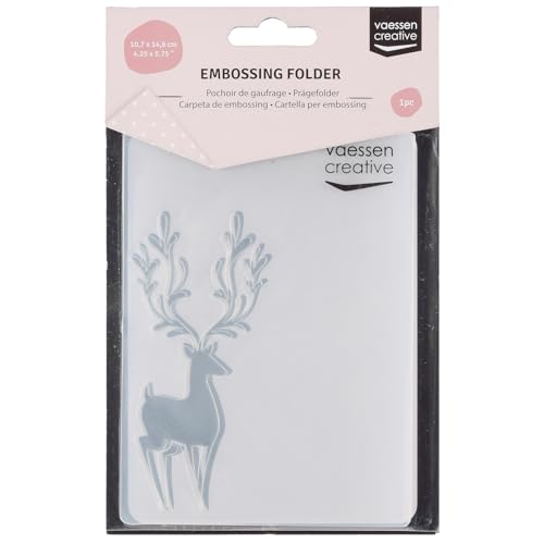 Vaessen Creative Prägeschablone Rentier in Ecke 14,6 x 10,7 cm – Embossing Folder für Karten Basteln, Scrapbooking, Journaling – Wiederverwendbar, Präzise Ergebnisse, Für Stanzmaschinen Vaessen Creative Prägeschablone Rentier in Ecke 14,6 x 10,7 cm – Embossing Folder für Karten Basteln, Scrapbooking, Journaling – Wiederverwendbar, Präzise Ergebnisse, Für Stanzmaschinen von Vaessen Creative