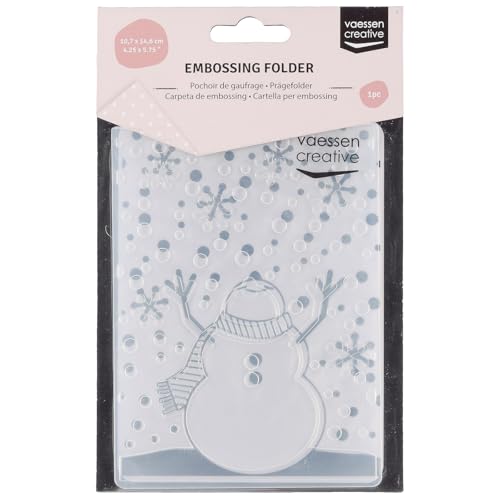 Vaessen Creative Prägeschablone Schneemann 14,6 x 10,7 cm – Embossing Folder für Karten Basteln, Scrapbooking, Journaling – Wiederverwendbar, Präzise Ergebnisse, Für Stanzmaschinen von Vaessen Creative