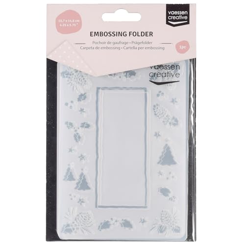 Vaessen Creative Prägeschablone Tannenzapfen Baum 14,6 x 10,7 cm – Embossing Folder für Karten Basteln, Scrapbooking, Journaling – Wiederverwendbar, Präzise Ergebnisse, Für Stanzmaschinen von Vaessen Creative