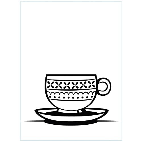 Vaessen Creative Prägeschablone Teetasse Schale 14,6 x 10,7 cm – Embossing Folder für Karten Basteln, Scrapbooking, Journaling – Wiederverwendbar, Präzise Ergebnisse, Für Stanzmaschinen von Vaessen Creative