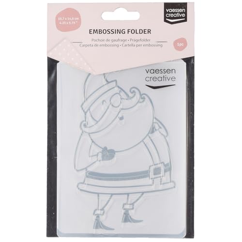 Vaessen Creative Prägeschablone Weihnachtsmann 14,6 x 10,7 cm – Embossing Folder für Karten Basteln, Scrapbooking, Journaling – Wiederverwendbar, Präzise Ergebnisse, Für Stanzmaschinen von Vaessen Creative