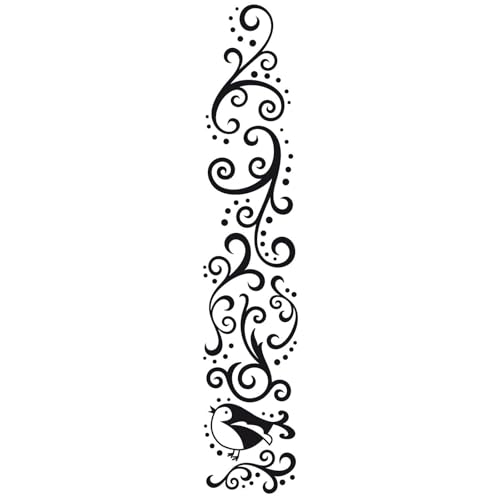 Vaessen Creative Prägeschablone Zierkringel mit Vogel 30,5 x 6,5 cm – Embossing Folder für Karten Basteln, Scrapbooking, Journaling – Wiederverwendbar, Präzise Ergebnisse, Für Stanzmaschinen von Vaessen Creative