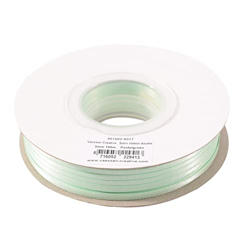 Vaessen Creative Satinband 3mmx100m Pastellgrün, Schleifenband, Dekoband, Bänder zum Basteln, Stoffbänder für Hochzeit, Taufe Und Geburtstagsgeschenke Vaessen Creative Satinband 3mmx100m Pastellgrün, Schleifenband, Dekoband, Bänder zum Basteln, Stoffbänder für Hochzeit, Taufe Und Geburtstagsgeschenke von Vaessen Creative