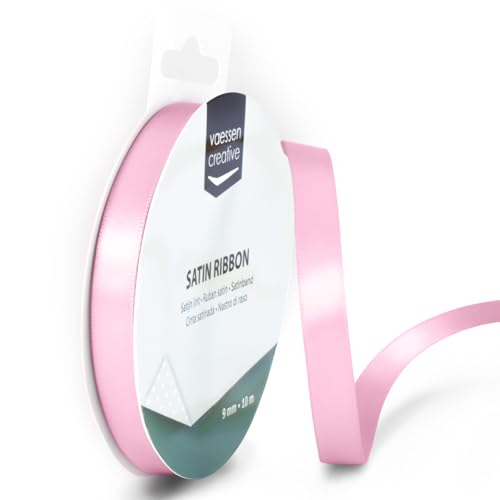 Vaessen Creative Satinband, Hell-Pink, 9 mm x 10 m Doppelsatinband, Schleifenband, Dekoband, Geschenkband, Stoffband für Hochzeit, Taufe und Geburtstagsgeschenke, Hellrosa Vaessen Creative Satinband, Hell-Pink, 9 mm x 10 m Doppelsatinband, Schleifenband, Dekoband, Geschenkband, Stoffband für Hochzeit, Taufe und Geburtstagsgeschenke, Hellrosa von Vaessen Creative