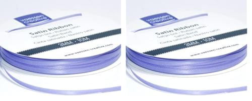 Vaessen Creative Satinband, Lavendel, 3 mm x 10 m Doppelsatinband, Schleifenband, Dekoband, Geschenkband, Stoffband für Hochzeit, Taufe und Geburtstagsgeschenke (Packung mit 2) von Vaessen Creative