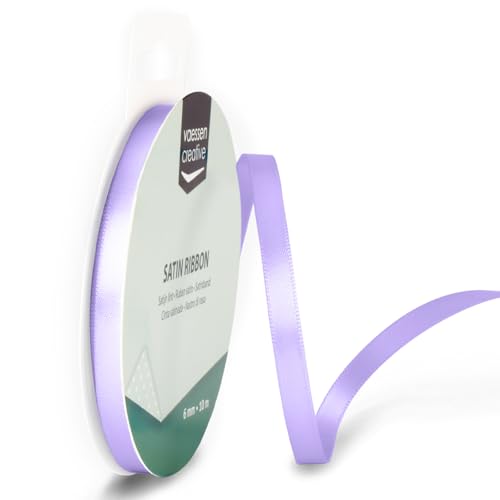 Vaessen Creative Satinband, Lavendel, 6 mm x 10 m Doppelsatinband, Schleifenband, Dekoband, Geschenkband, Stoffband für Hochzeit, Taufe und Geburtstagsgeschenke Vaessen Creative Satinband, Lavendel, 6 mm x 10 m Doppelsatinband, Schleifenband, Dekoband, Geschenkband, Stoffband für Hochzeit, Taufe und Geburtstagsgeschenke von Vaessen Creative