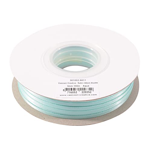 Vaessen Creative Satinband 3mmx100m Aqua Blau, Schleifenband, Dekoband, Bänder zum Basteln, Stoffbänder für Hochzeit, Taufe Und Geburtstagsgeschenke Vaessen Creative Satinband 3mmx100m Aqua Blau, Schleifenband, Dekoband, Bänder zum Basteln, Stoffbänder für Hochzeit, Taufe Und Geburtstagsgeschenke von Vaessen Creative