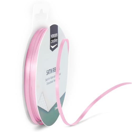 Vaessen Creative Satinband, Hell-Pink, 3 mm x 10 m Doppelsatinband, Schleifenband, Dekoband, Geschenkband, Stoffband für Hochzeit, Taufe und Geburtstagsgeschenke, Hellrosa Vaessen Creative Satinband, Hell-Pink, 3 mm x 10 m Doppelsatinband, Schleifenband, Dekoband, Geschenkband, Stoffband für Hochzeit, Taufe und Geburtstagsgeschenke, Hellrosa von Vaessen Creative