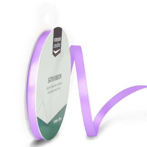 Vaessen Creative Satinband 6mmx10m Flieder, Schleifenband, Dekoband, Bänder zum Basteln, Stoffbänder für Hochzeit, Taufe Und Geburtstagsgeschenke, Violett Vaessen Creative Satinband 6mmx10m Flieder, Schleifenband, Dekoband, Bänder zum Basteln, Stoffbänder für Hochzeit, Taufe Und Geburtstagsgeschenke, Violett von Vaessen Creative