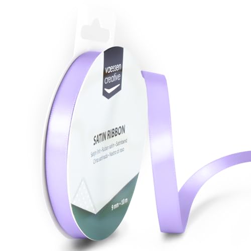 Vaessen Creative Satinband, Lavendel, 9 mm x 10 m Doppelsatinband, Schleifenband, Dekoband, Geschenkband, Stoffband für Hochzeit, Taufe und Geburtstagsgeschenke Vaessen Creative Satinband, Lavendel, 9 mm x 10 m Doppelsatinband, Schleifenband, Dekoband, Geschenkband, Stoffband für Hochzeit, Taufe und Geburtstagsgeschenke von Vaessen Creative