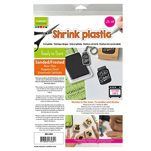 Vaessen Creative Schrumpffolie A4 Gefrostet 25pcs, 21 x 29.8 x 0.3 cm, Matt Vaessen Creative Schrumpffolie A4 Gefrostet 25pcs, 21 x 29.8 x 0.3 cm, Matt von Vaessen Creative