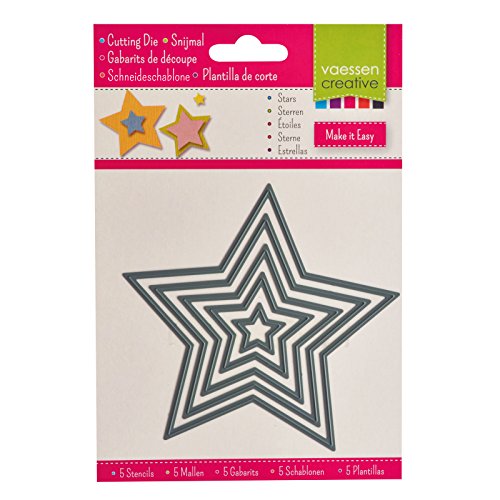 Vaessen Creative Stanzformen Sterne für die Stanzmaschine, Metal, Grey, 11.5 x 11.5 x 0.1 cm von Vaessen Creative