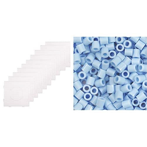 Vaessen Creative Stiftplatte Quadrat 10pcs & Bügelperlen 1100 Stücks Hellblau von Vaessen Creative