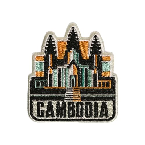 Vagabond Heart Kambodscha-Aufnäher zum Aufbügeln, Kambodscha, Reise-Souvenir, perfektes Retro-Geschenk von Vagabond Heart