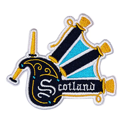Vagabond Heart Schottland Patch Schottland Souvenir – Aufbügler auf Reisen – Schottischer Dudelsack von Vagabond Heart