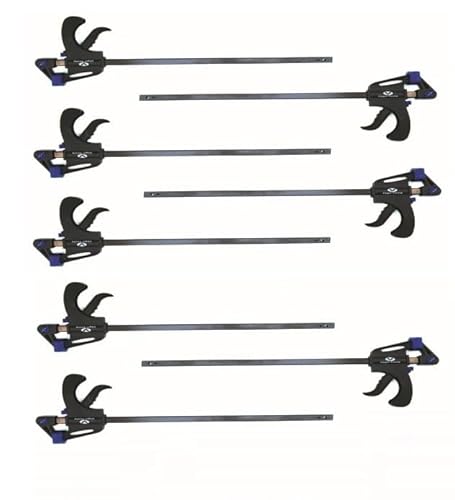 Vago-Tools Einhandzwinge 450/600/750/900 mm, 8-tlg Set, Schwarz, Ergonomisch, Stahl, Kunststoff, Zwinge Vago-Tools Einhandzwinge 450/600/750/900 mm, 8-tlg Set, Schwarz, Ergonomisch, Stahl, Kunststoff, Zwinge von Vago-Tools
