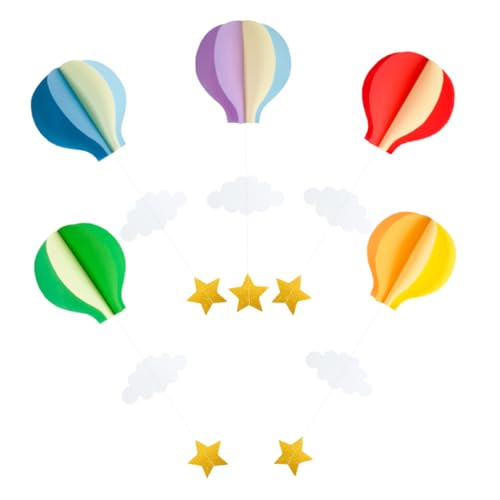 5Stücke Heißluftballon Dekorationen mit Hängende Ornamente für Babypartys Geburtstagsfeiern und Feiertage Aufzuhängen Lebensechte von Vaguelly