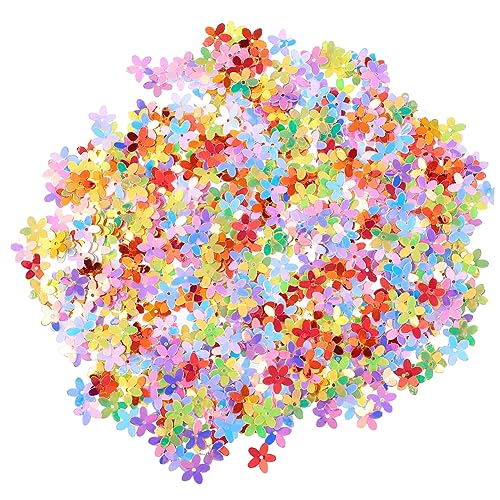 Vaguelly 1 Buntes Blumenkonfetti Blumen Konfetti Braut Blütenblätter Konfetti- Junggesellin Dekorationen Konfettiblumen Fälschung Party Blume Pailletten Hochzeit Plastik von Vaguelly