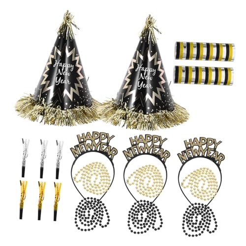 Vaguelly Silvester-partyhüte Partygeschenke Zubehör Schwarze Dekorationen Set Für Fröhliche Neujahrsfeiern Vaguelly Silvester-partyhüte Partygeschenke Zubehör Schwarze Dekorationen Set Für Fröhliche Neujahrsfeiern von Vaguelly
