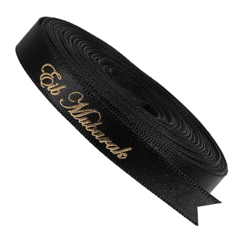 Vaguelly 1 Rolle Eid-Band verdrahtetes Band Wickelband Schleife eid decoration ribbons for present wrapping dekoration Festival-Geschenkband Geschenkband basteln Polyester Black von Vaguelly