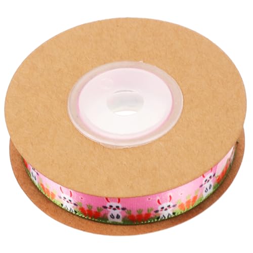 Vaguelly 1 Rolle Kaninchen -Radish -Dekorationsband Frühlingsparty-Bänder erste weißes Band Häschen-Ripsbänder Verpackung geschenkband Banddekor gemustertes Band Polyester von Vaguelly