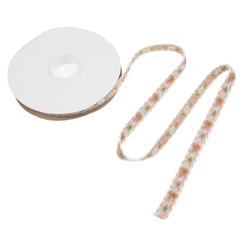 Vaguelly 1 Rolle Sticked Blumenband dekoratives Band für Blumensträuße Blumenmusterband Band handgefertigt Weihnachtsbänder Blumenstickereiband Stoffbänder Stoffband Polyester Kaffee von Vaguelly
