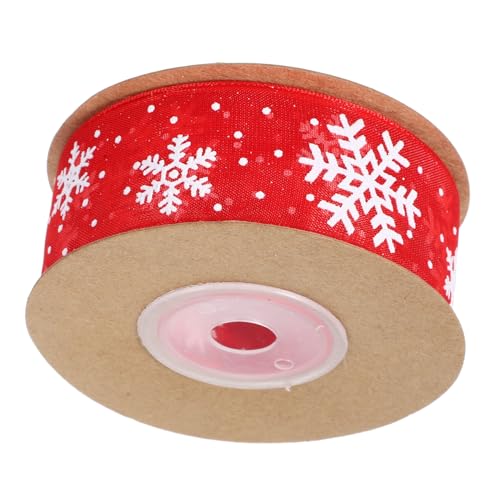 Vaguelly 1 Rolle Weihnachtsschneeflake -band Dekorationen Wickeln Elch Party Verpackung Weihnachten Spitze Band Zum Verpacken Schneeband Geschenkband Zum Basteln Zierband Rot Polyester von Vaguelly