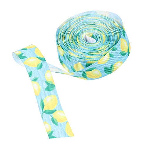 Vaguelly 1 Rolle Zitronenband wickeln Bänder zum Verpacken Wickelband Natürlich hochzeitsdeko Geschenkband zum Geburtstag bedrucktes Band zum Basteln Polyester von Vaguelly