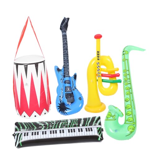 Vaguelly 1 Satz 5St Aufblasbare Musik instrumente für aufblasbare gitarre kinderinstrumente Kinderbühnenrequisiten Partyzubehör-Instrumente kindergitarre Partydekorationen von Vaguelly