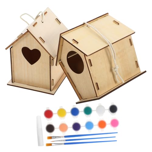 Vaguelly 1 Satz DIY Holz Vogelhaus Bausatz für Unbemalt mit Farben Pinsel Kleber und Schnur Kreatives Bastelset Fantasie und Kreativität für Junge Mädchen und Jungen Vaguelly 1 Satz DIY Holz Vogelhaus Bausatz für Unbemalt mit Farben Pinsel Kleber und Schnur Kreatives Bastelset Fantasie und Kreativität für Junge Mädchen und Jungen von Vaguelly