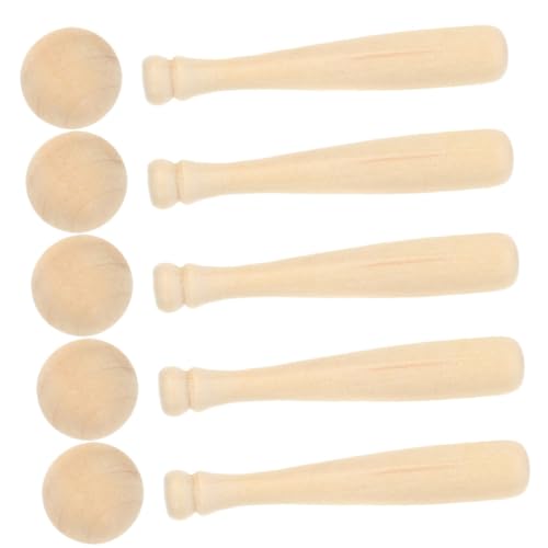 Vaguelly 1 Satz Holzhandwerk Mini-Baseballschläger zum Basteln Ornament Modelle DIY-Baseballschläger aus Holz Baseball aus Holz färben Holzperlen einstellen Anhänger aus Holz Zubehör von Vaguelly