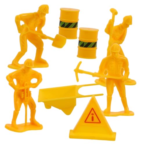 Vaguelly Realistisches Bauarbeiter-kuchendekorationsset Straßensperren-spielzeugbagger Kuchendekorationen Für Geburtstagspartys 8-teiliges Set von Vaguelly
