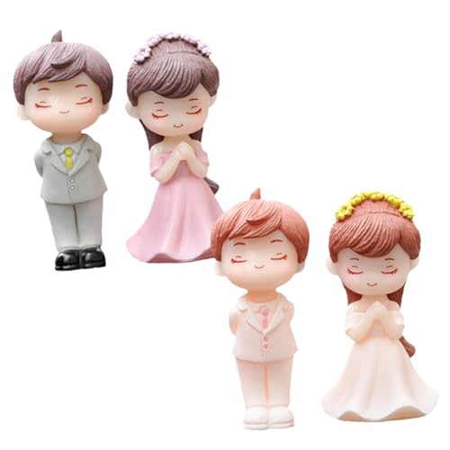 Vaguelly Set Mit 2 Mini-puppen Für Romantische Paare – Hochzeitstorten- Statuen Pvc Für Die Hochzeit von Vaguelly