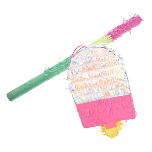 Vaguelly 1 Satz Popsicle Form Pinata für Kindergeburtstag Papier Pinata mit Schläger Party Dekoration für Feste Feiern und Mehr von Vaguelly