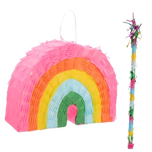Vaguelly 1 Satz Regenbogen Piñata für Kindergeburtstag Mit Bunten Piñata Stöcken Partyzubehör für Mexikanische Themenfeiern Shower und Mehr Vaguelly 1 Satz Regenbogen Piñata für Kindergeburtstag Mit Bunten Piñata Stöcken Partyzubehör für Mexikanische Themenfeiern Shower und Mehr von Vaguelly