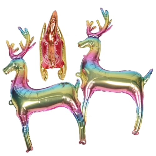 Vaguelly 1 Satz Weihnachtsballon Set Stehende Rentier und Schlitten für Festliche Winterpartys Aufblasbare Weihnachtsdekoration Perfektes Fotorequisit für Stimmungsvolle Feiern von Vaguelly