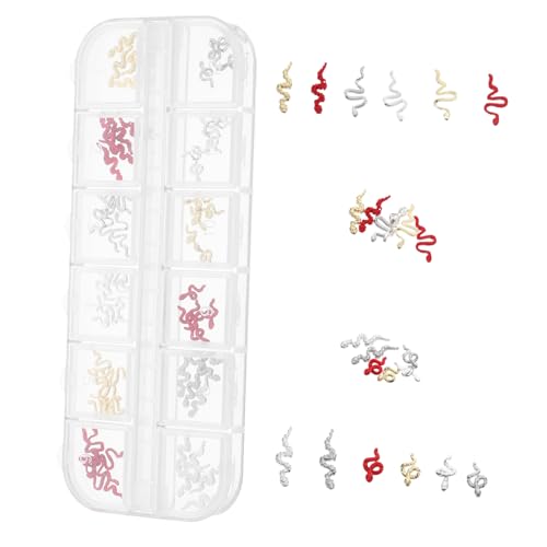 Vaguelly 1 Schachtel Nagelkunstschmuck Schlange Charms Für Nageldesign Nagel Charms Anhänger Für Nägel Zubehör Für Nagelkunst Nailart-zubehör Schlangen-nagel-charme Legierung von Vaguelly