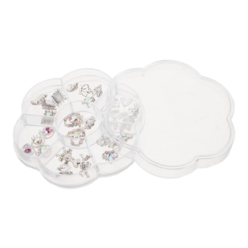 Vaguelly 1 Schachtel Nail Jewelry Charms aus Legierung mit Herz-schleife-krone Funkelnde Nagelverzierungen für Valentinstag Festliche Maniküre Zubehör für Damen und Profis von Vaguelly
