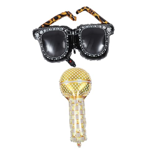 Vaguelly 1 Set Mikrofonbrille Aluminiumfolienballon Feiertags Geburtstagsballons Und Banner Aluminiumfolie Discoballon Set Musikparty Zubehör Enthüllungsgeschenk Rosa Aluminiumfolie Vaguelly 1 Set Mikrofonbrille Aluminiumfolienballon Feiertags Geburtstagsballons Und Banner Aluminiumfolie Discoballon Set Musikparty Zubehör Enthüllungsgeschenk Rosa Aluminiumfolie von Vaguelly
