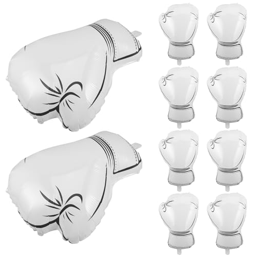 Vaguelly 10 Boxhandschuh-Luftballons: Aufblasbare Boxhandschuhe in Weiß als Dekoration – Wrestling-Party-Zubehör – Folienballons für Jungengeburtstagspartys Vaguelly 10 Boxhandschuh-Luftballons: Aufblasbare Boxhandschuhe in Weiß als Dekoration – Wrestling-Party-Zubehör – Folienballons für Jungengeburtstagspartys von Vaguelly