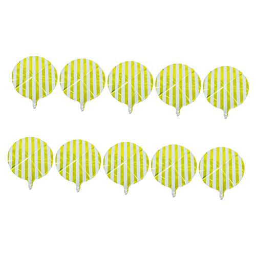 Vaguelly 10 Stück Candy Farbige Runde Streifenballons aus Folie für Hochzeiten und Zuhause Luftballon Dekoration für Partys und Festlichkeiten von Vaguelly
