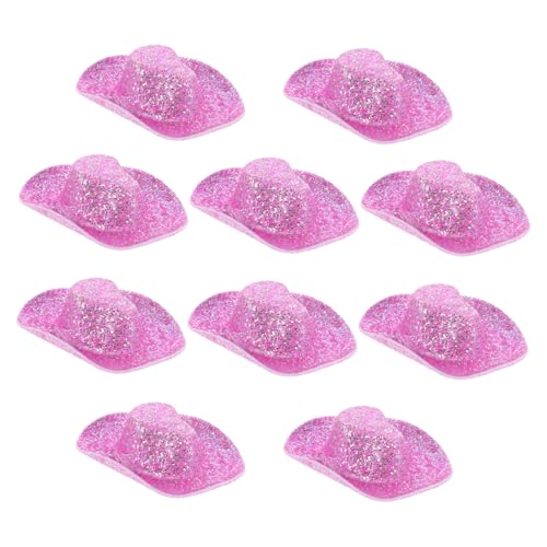 Vaguelly 10 Stück Cowboyhut-Dekoration Hüte für Stofftiere klein Hüte für Puppen erste Cowgirl puppenhauszubehör Dollhouse Accessories austauschbare Puppenhüte Mall-Hut Miniaturhüte Violett von Vaguelly