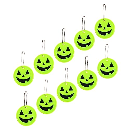 Vaguelly 10 Stück Reflektierende Kürbis- Zum Aufhängen Kürbis-Reflektor Schlüsselanhänger Rucksack- Nachtzeit Für Halloween Und Dekoration von Vaguelly