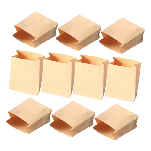 Vaguelly 10 Stück Mini Papiertüten aus Kraftpapier für Puppenhaus Dekoration Funktionale Mini Backtüten Vielseitige DIY Zubehörteile für Kreative Miniaturprojekte von Vaguelly